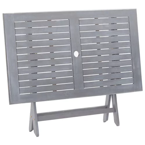 Tömör akácfa összecsukható kerti asztal 120 x 70 x 75 cm