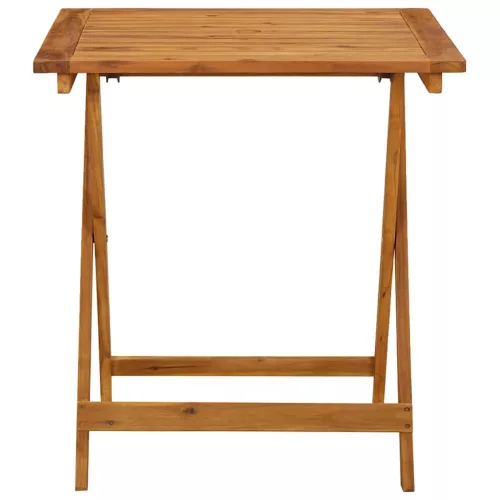 Tömör akácfa összecsukható kerti asztal 70 x 70 x 75 cm