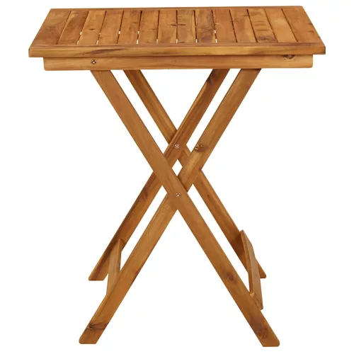 Tömör akácfa összecsukható kerti asztal 70 x 70 x 75 cm