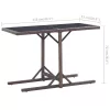 Barna polyrattan és üveglapos kerti asztal 110 x 53 x 72 cm