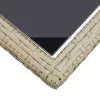 Bézs üveg és polyrattan kerti asztal 110 x 53 x 72 cm