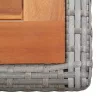 Antracitszürke polyrattan és tömör akácfa kerti asztal