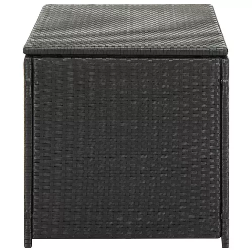 Fekete polyrattan kerti tárolóláda 100 x 50 x 50 cm