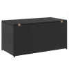 Fekete polyrattan kerti tárolóláda 100 x 50 x 50 cm
