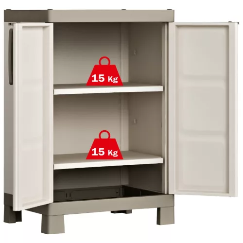 Keter Excellence bézs és tópszínű alacsony tárolószekrény 97 cm