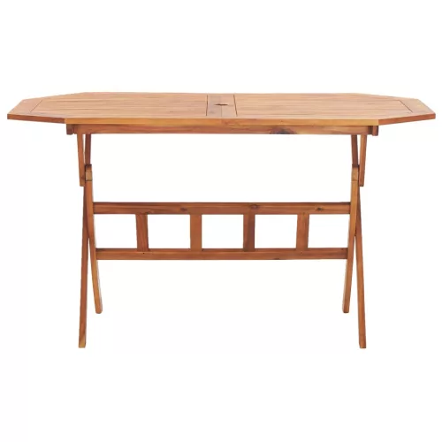 Tömör akácfa összecsukható kerti asztal 135 x 85 x 75 cm