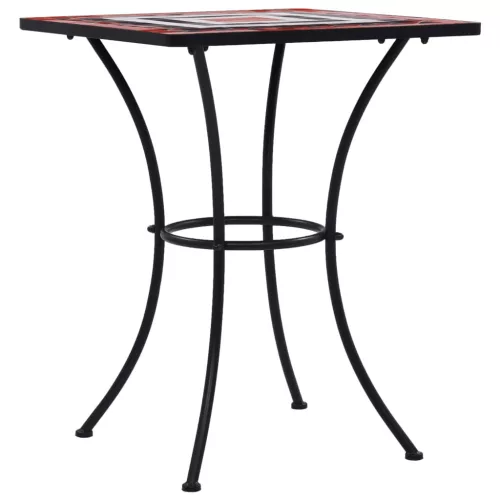 Terrakotta és fehér kerámia mozaikos bisztróasztal 60 cm