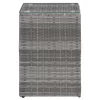 3 db szürke polyrattan kisasztal üveg asztallappal