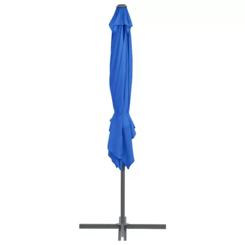 Azúrkék konzolos napernyő acélrúddal 250 x 250 cm