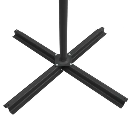 Zöld konzolos napernyő LED-del és acélrúddal 250x250 cm