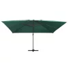 Zöld konzolos napernyő LED-del és alumínium rúddal 400 x 300 cm