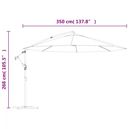 Kék konzolos napernyő alumíniumrúddal 350 cm