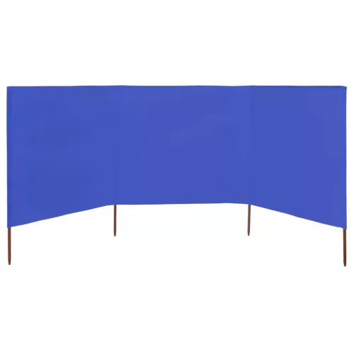 3 paneles azúrkék szövet szélfogó 400 x 80 cm