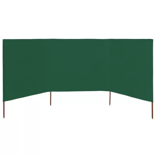 Zöld szövet 3-paneles szélfogó 400 x 160 cm