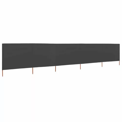 Antracitszürke szövet 5-paneles szélfogó 600 x 80 cm