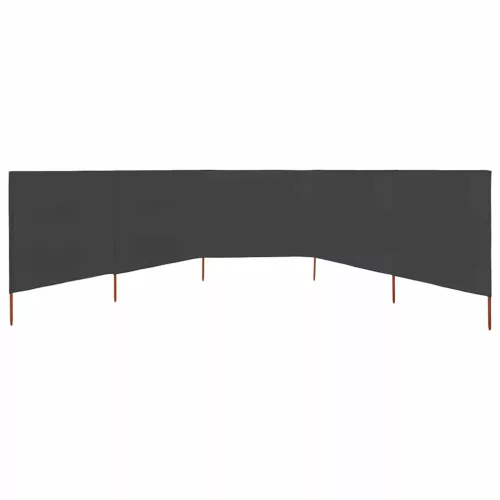 Antracitszürke szövet 5-paneles szélfogó 600 x 80 cm