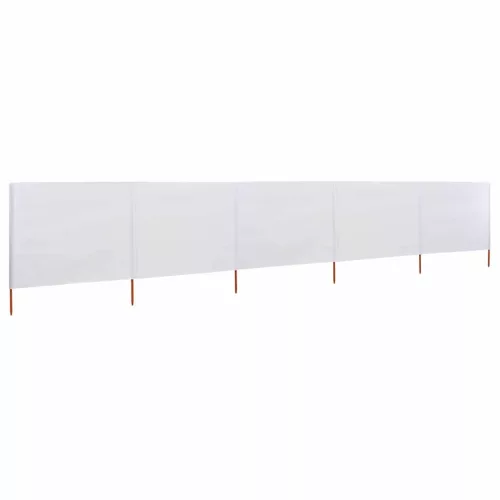 Homokfehér 5-paneles szövet szélfogó 600 x 120 cm