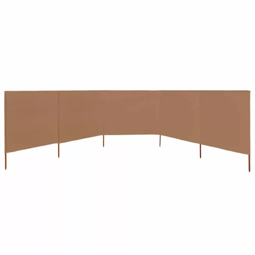 Tópszínű 5 paneles szövet szélfogó 600 x 120 cm