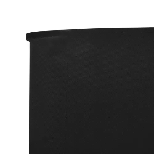Fekete 5 paneles szövet szélfogó 600 x 120 cm