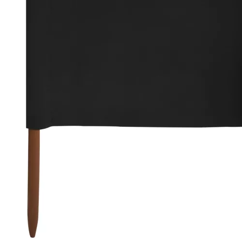 Fekete 5 paneles szövet szélfogó 600 x 120 cm