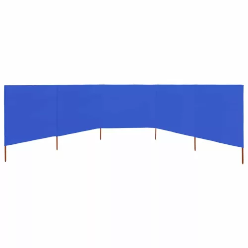 Azúrkék 5 paneles szövet szélfogó 600 x 120 cm