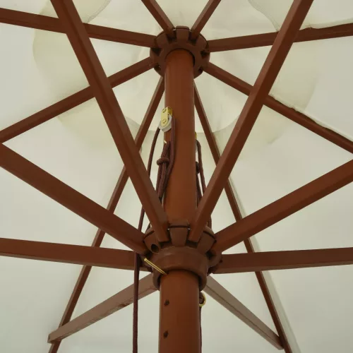 Homokfehér kültéri napernyő farúddal 330 cm