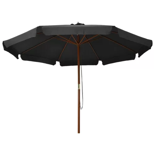 Antracitszürke kültéri napernyő farúddal 330 cm