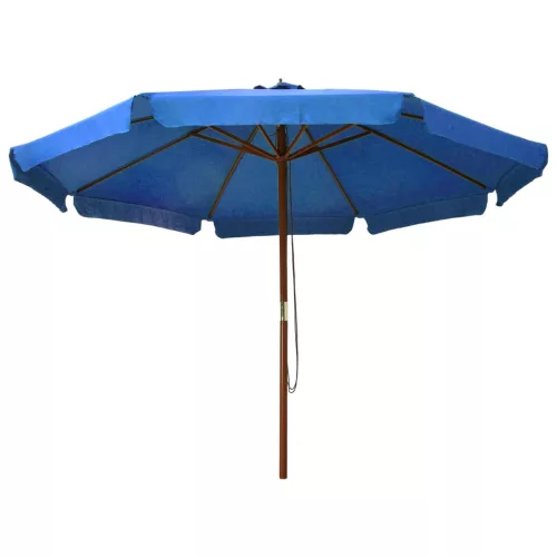 Azúrkék kültéri napernyő farúddal 330 cm
