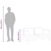 Krémfehér tömör akácfa kerti kanapé párnával 140 cm