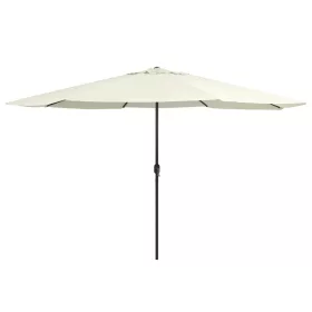 Homokszínű kültéri napernyő fémrúddal 390 cm