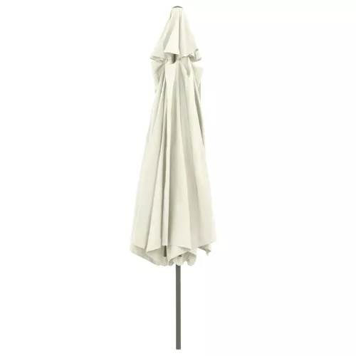 Homokszínű kültéri napernyő fémrúddal 390 cm
