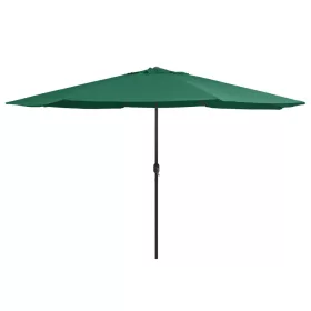 Zöld kültéri napernyő fémrúddal 390 cm