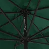Zöld kültéri napernyő fémrúddal 390 cm