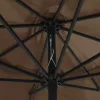 Tópszínű kültéri napernyő fémrúddal, 390 cm átmérőjű