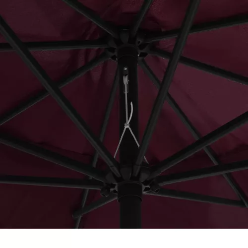 Bordó kültéri napernyő fémrúddal 390 cm
