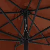 Terrakotta színű kültéri napernyő fémrúddal 390 cm