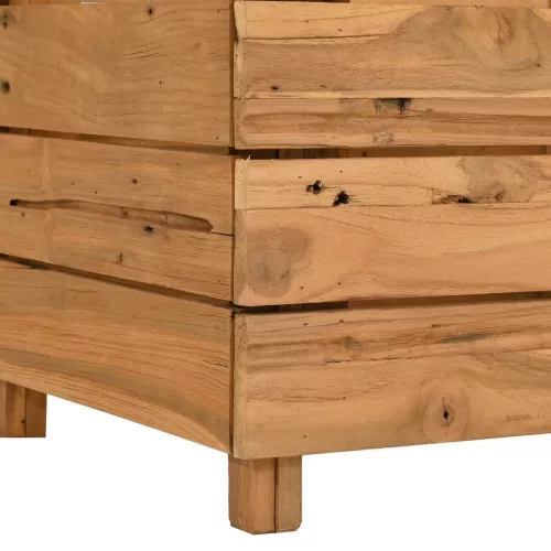 Újrahasznosított tíkfa és acél magaságyás 100 x 40 x 38 cm