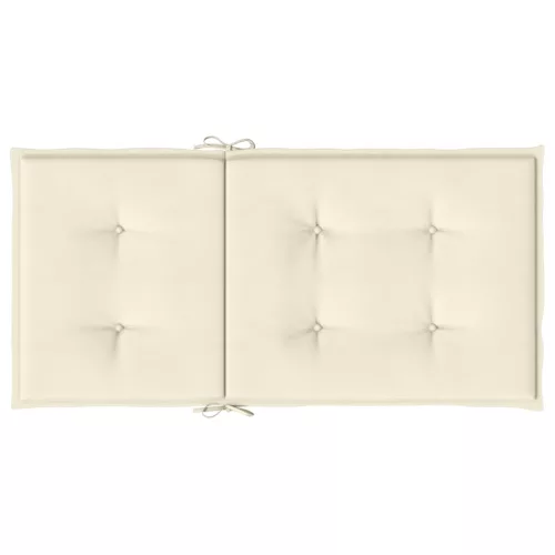 2 db krémszínű oxford szövet háttámlás székpárna 100x50x3 cm