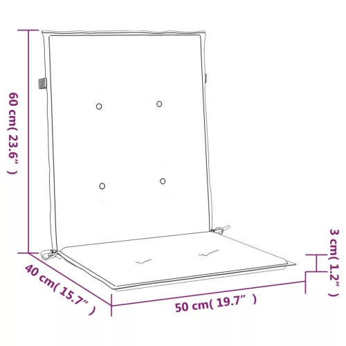 4 db piros oxford szövet háttámlás székpárna 100x50x3 cm