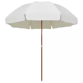 Homokszínű napernyő acélrúddal 300 cm