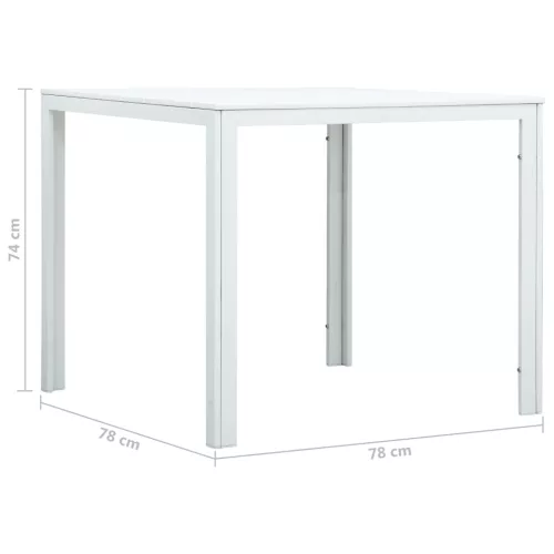 Fehér fautánzatú HDPE dohányzóasztal 78 x 78 x 74 cm
