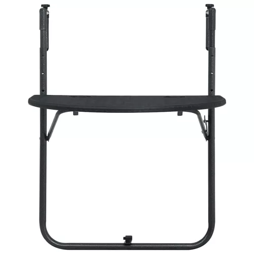 Fekete rattan hatású műanyag függő erkélyasztal 60x64x83,5 cm