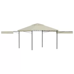   Krémszínű pavilon dupla kibővített tetővel 3x3x2,75 m 180 g/m²