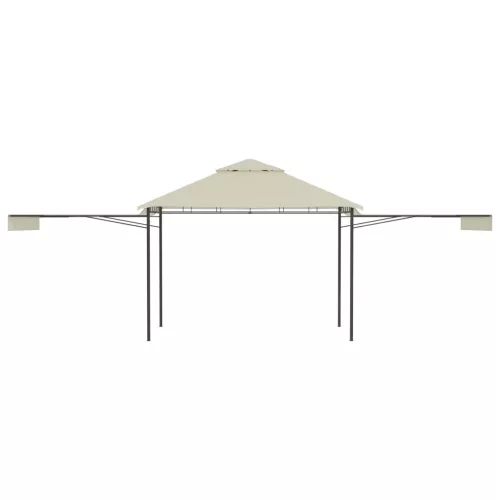 Krémszínű pavilon dupla kibővített tetővel 3x3x2,75 m 180 g/m²