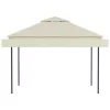 Krémszínű pavilon dupla kibővített tetővel 3x3x2,75 m 180 g/m²
