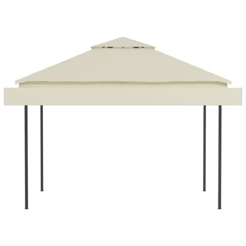 Krémszínű pavilon dupla kibővített tetővel 3x3x2,75 m 180 g/m²