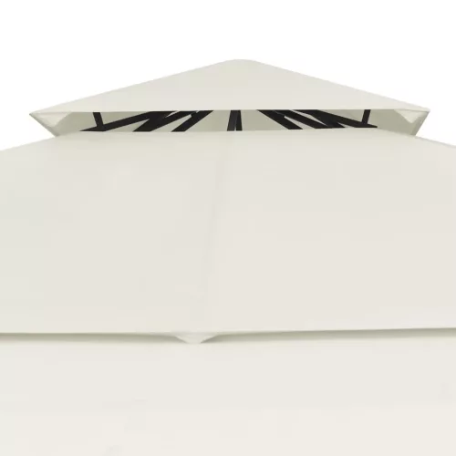 Krémszínű pavilon dupla kibővített tetővel 3x3x2,75 m 180 g/m²
