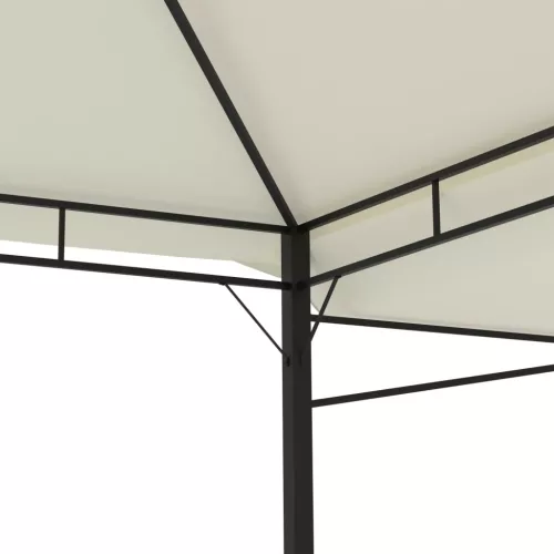 Krémszínű pavilon dupla kibővített tetővel 3x3x2,75 m 180 g/m²