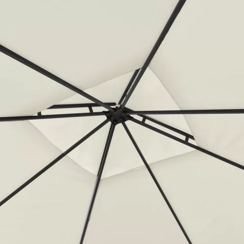 Krémszínű pavilon dupla kibővített tetővel 3x3x2,75 m 180 g/m²