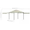 Krémszínű pavilon dupla kibővített tetővel 3x3x2,75 m 180 g/m²